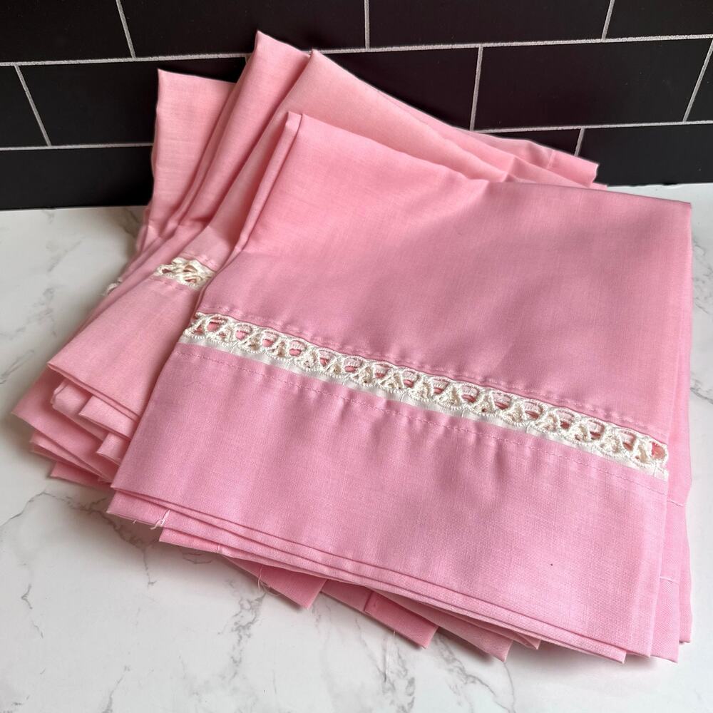 4 VTG JCPenney Pink Penn-Prest Curtains 33x36 Unused Set of 4